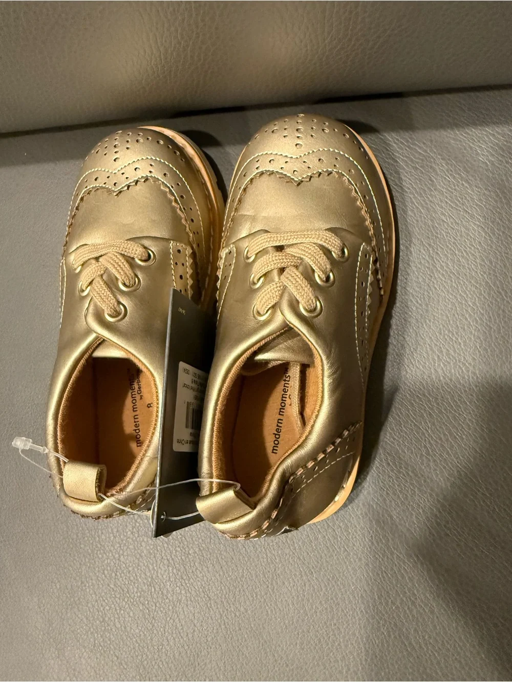 The Modern Moments by Gerber Toddler Girl Oxford Dress Shoes Metallic Gold New